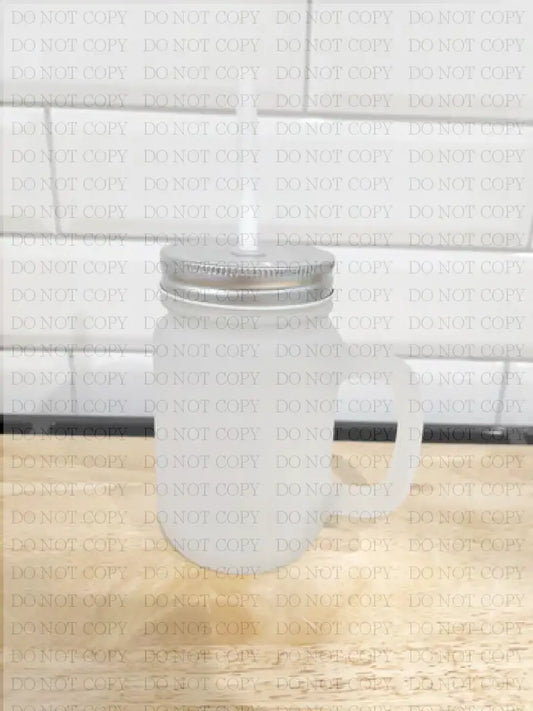 15Oz Frosted Glass Mason Jar With Lid And Straw Tumbler
