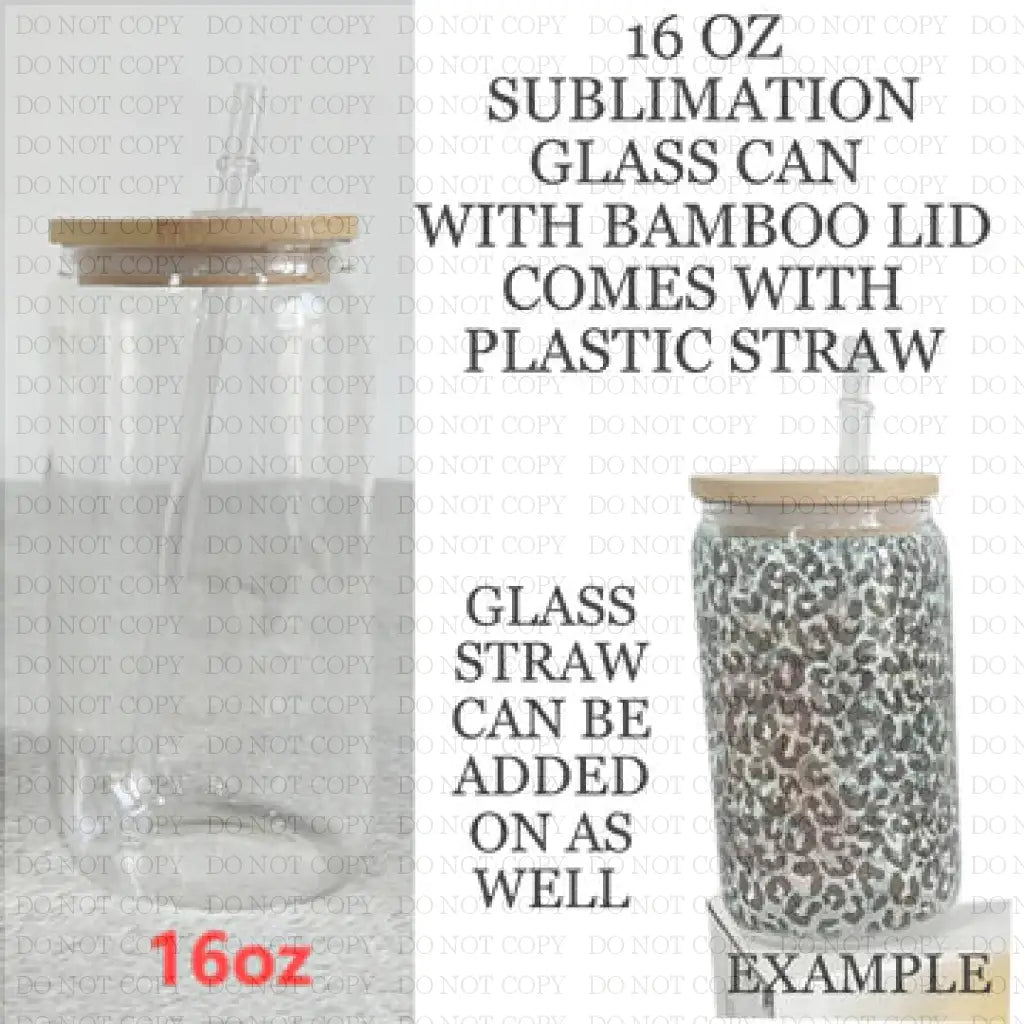 16Oz Glass Tumbler With Bamboo Lid And Straw